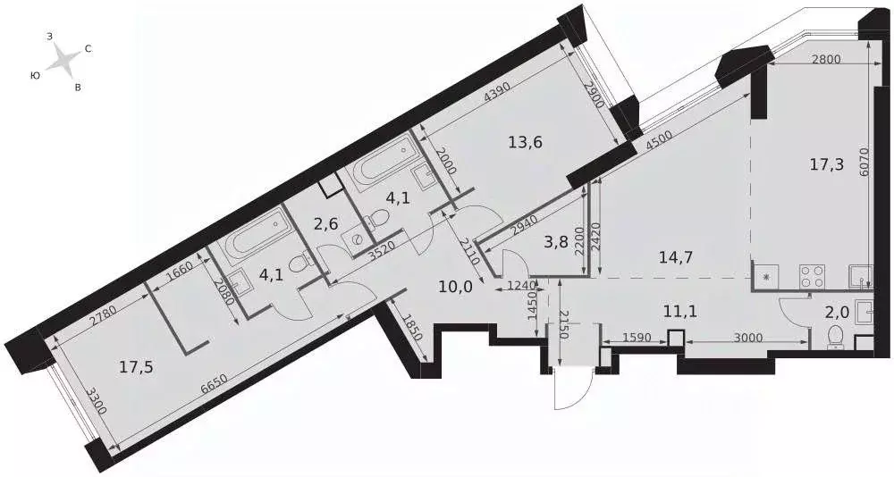 3-к кв. Москва ул. Академика Волгина, 2К1 (100.8 м) - Фото 1