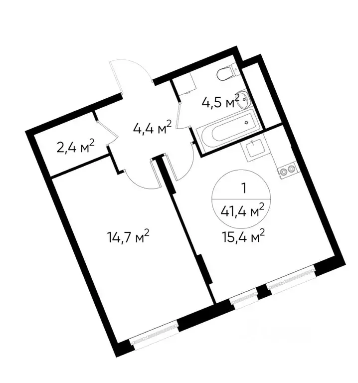 1-к кв. Москва Переделкино Ближнее мкр, 18-й кв-л,  (41.4 м) - Фото 0