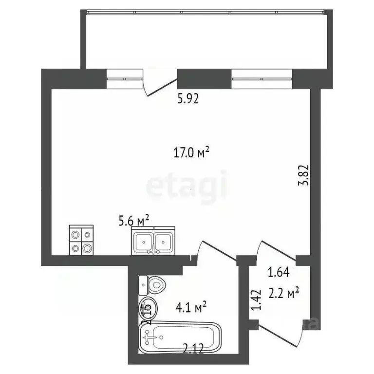 1-к кв. Омская область, Омск Пригородная ул., 23к2 (28.9 м) - Фото 0