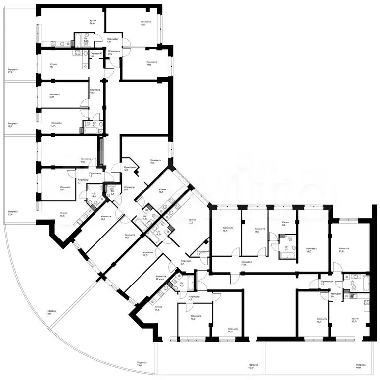 2-к. квартира, 55,1 м, 2/9 эт. - Фото 1
