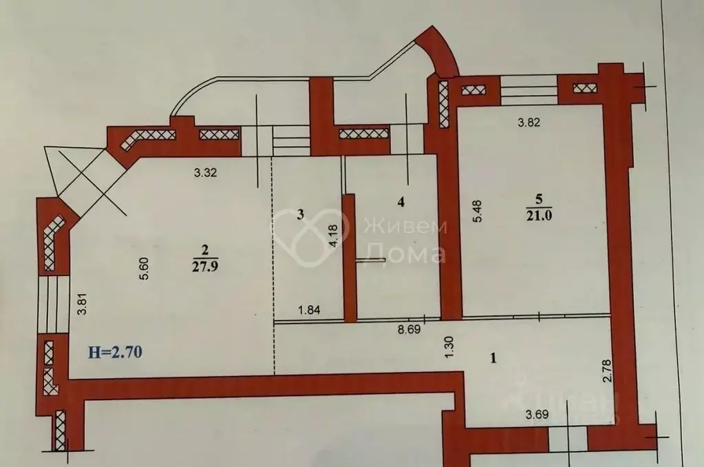 2-к кв. Волгоградская область, Волгоград Московская ул., 3 (82.9 м) - Фото 2