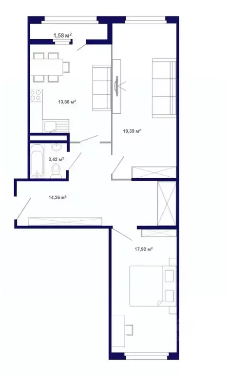 2-к кв. Иркутская область, Иркутский муниципальный округ, Маркова рп, ... - Фото 0