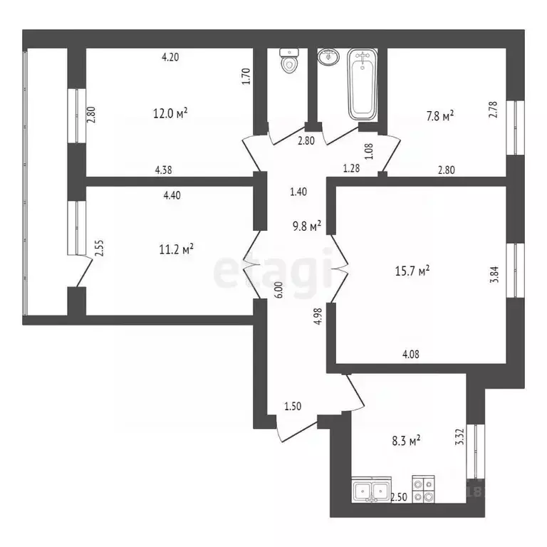 4-к кв. Ростовская область, Батайск ул. Герцена, 37 (68.9 м) - Фото 1