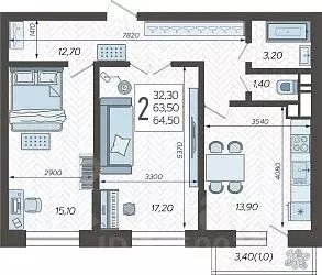 2-к кв. Краснодарский край, Краснодар 9-й километр мкр, ул. ... - Фото 1