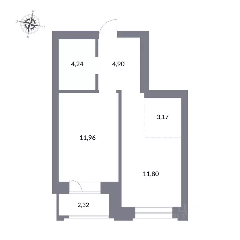 2-к кв. Новосибирская область, Новосибирск ул. Державина, 50 (38.4 м) - Фото 1