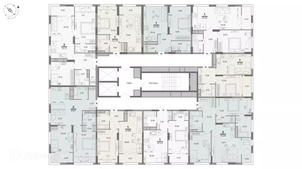 2-к кв. Рязанская область, Рязань Метропарк тер., Метропарк жилой ... - Фото 2