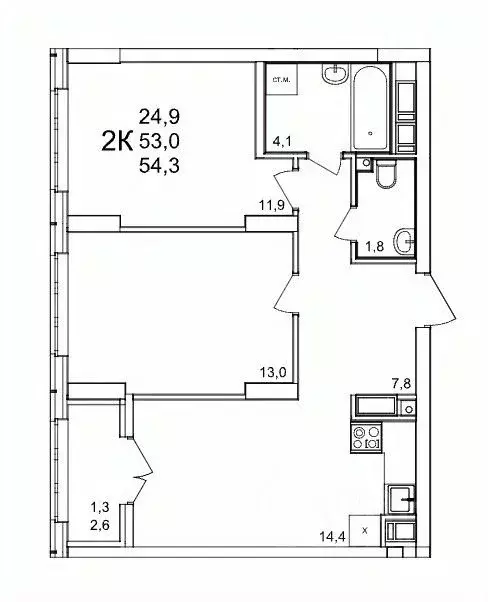 2-к кв. Нижегородская область, Нижний Новгород д. Анкудиновка, КМ ... - Фото 1