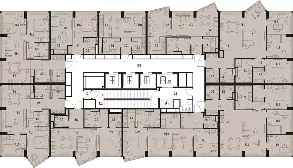 4-комнатная квартира: Москва, Летниковская улица, 11к1 (103.9 м) - Фото 1