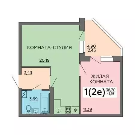 2-комнатная квартира: Воронеж, Ростовская улица, 67 (41.2 м) - Фото 0