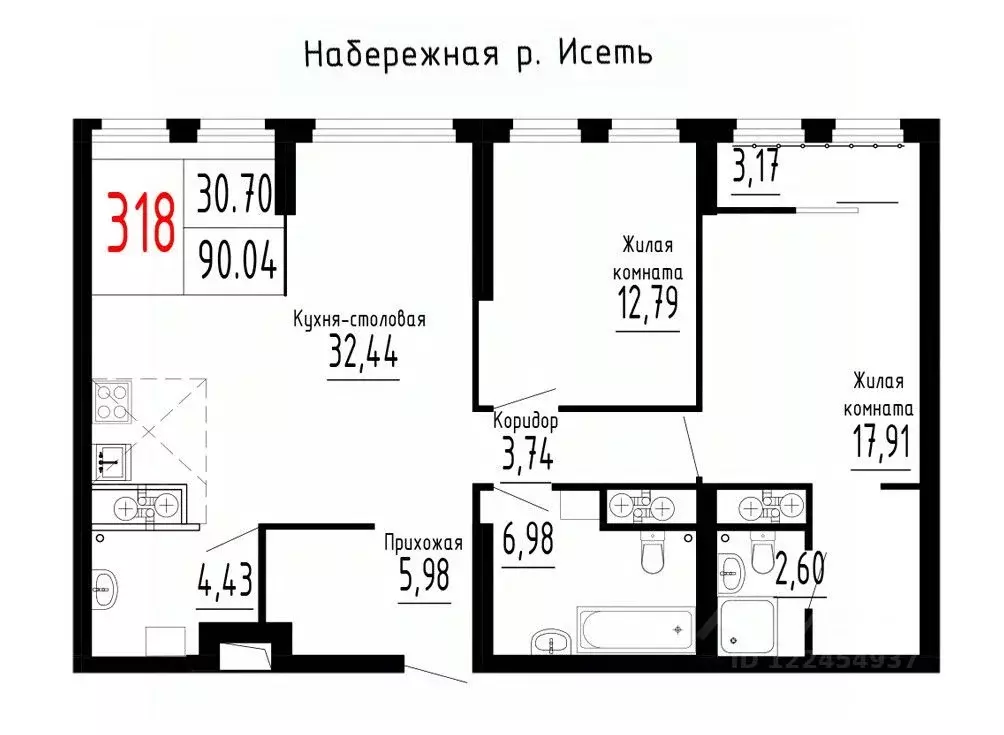 2-к кв. Свердловская область, Екатеринбург Парковый мкр, Лувр жилой ... - Фото 0