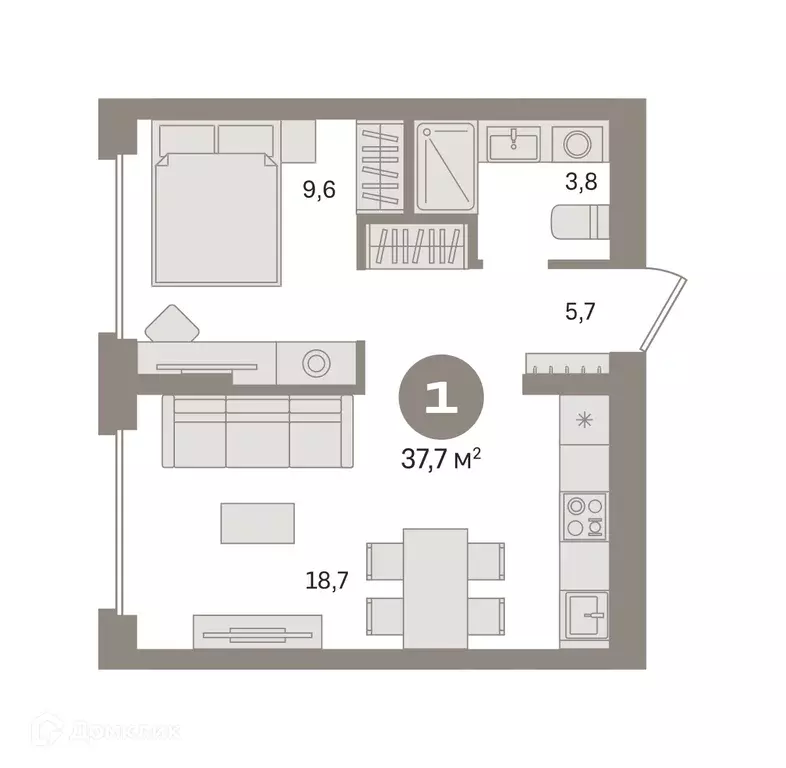 Продаётся 1-к квартира, 37.7 м - Фото 0