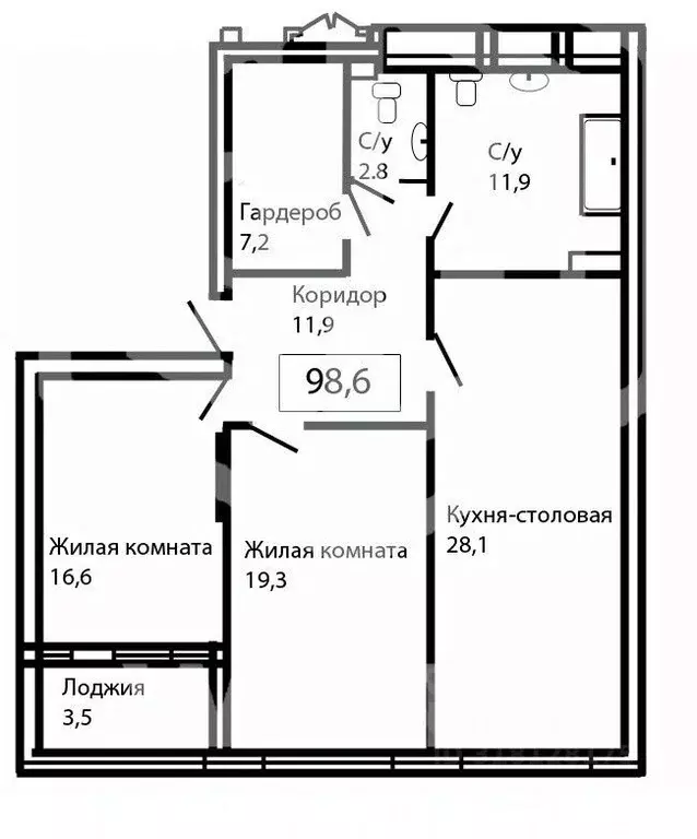 3-к кв. Москва д. Сосенки, ул. Ясеневая, 3к1 (98.6 м) - Фото 0