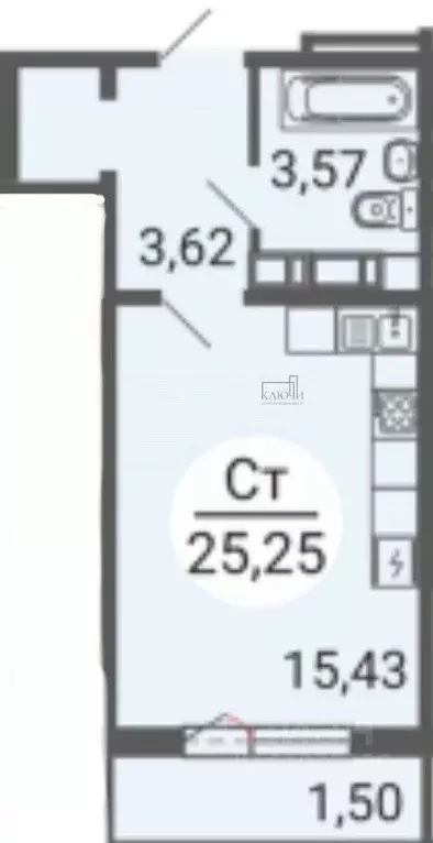 Студия Челябинская область, Магнитогорск просп. Ленина, 114 (25.25 м) - Фото 2