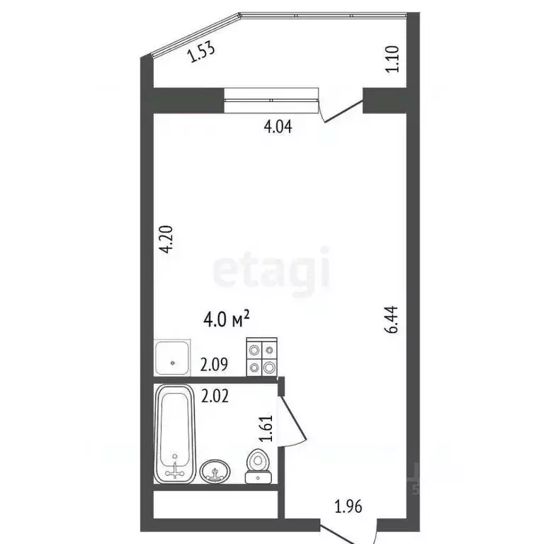 Студия Ростовская область, Ростов-на-Дону ул. Ткачева, 38с1 (26.5 м) - Фото 2