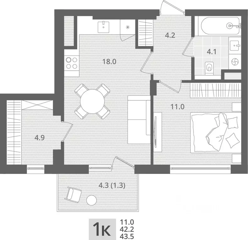1-к кв. Калининградская область, Пионерский пос. Рыбное, Мо ре жилой ... - Фото 1