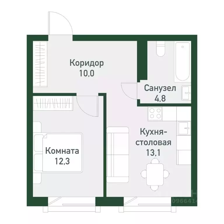 1-к кв. Челябинская область, Челябинский городской округ, пос. ... - Фото 0