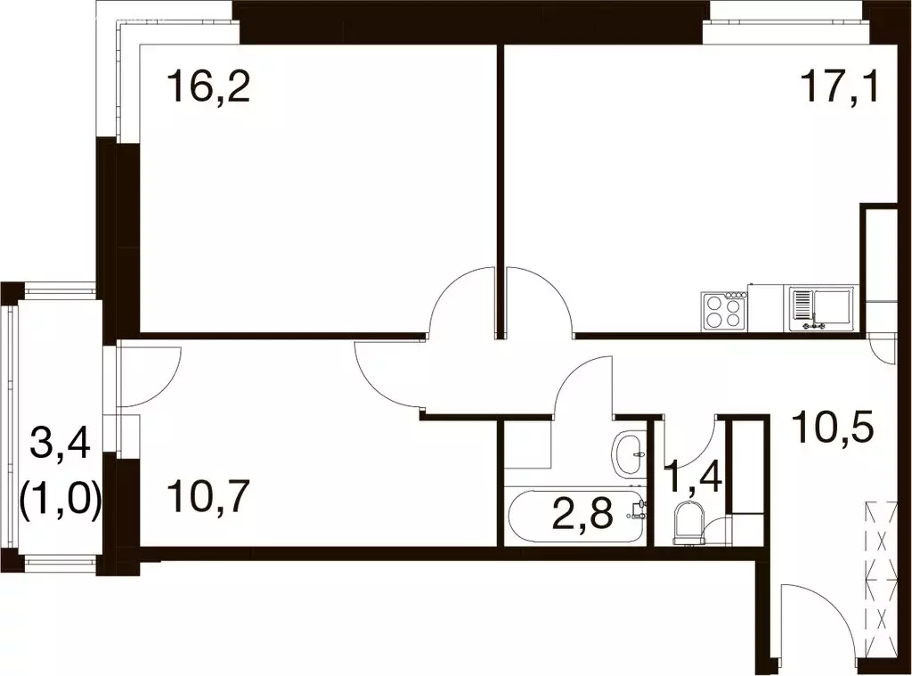 2-комнатная квартира: Балашиха, микрорайон Гагарина, Проектная улица, ... - Фото 1