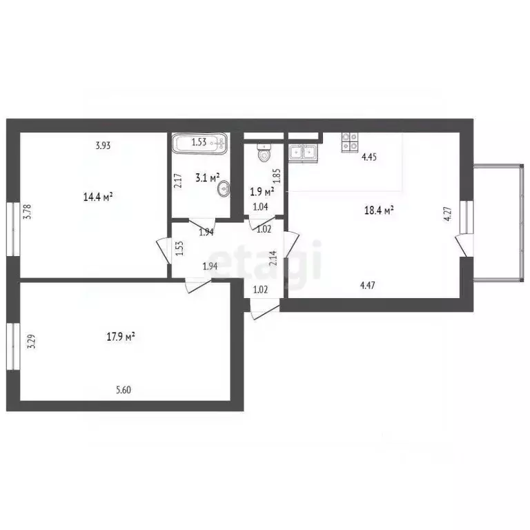 2-к кв. Севастополь ул. Симонок, 55Б (62.5 м) - Фото 2