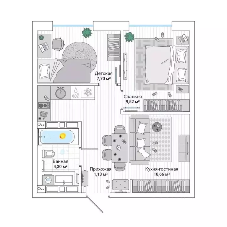 2-к кв. Приморский край, Владивосток ул. Нейбута (42.2 м) - Фото 1