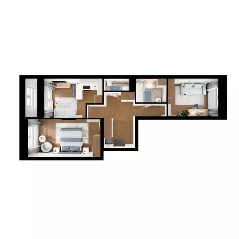 2-к кв. Амурская область, Благовещенск ул. 50 лет Октября, 265 (57.2 ... - Фото 2