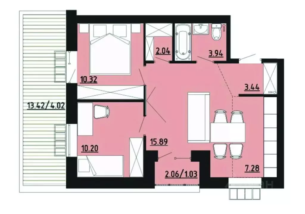 2-к кв. Челябинская область, Южноуральск ул. Строителей, 14 (58.2 м) - Фото 1