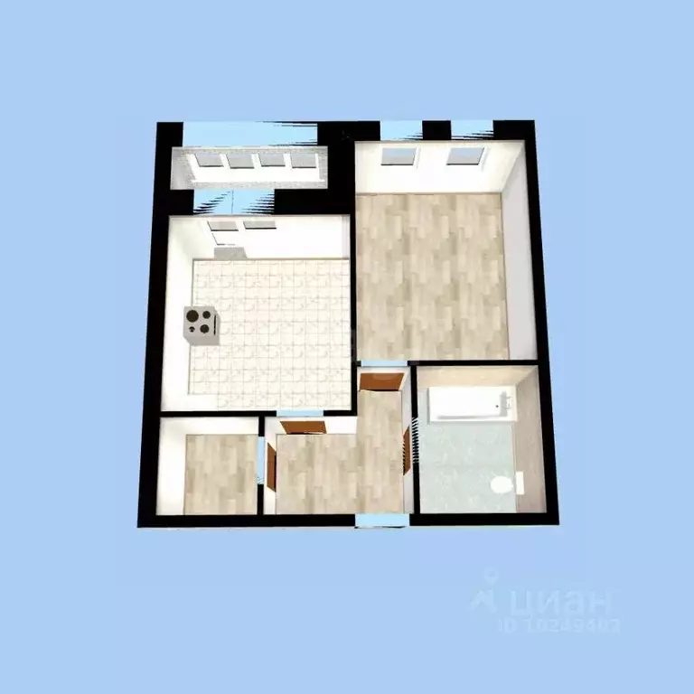 1-к кв. Башкортостан, Уфа ул. Октябрьской Революции, 62/1 (46.3 м) - Фото 2