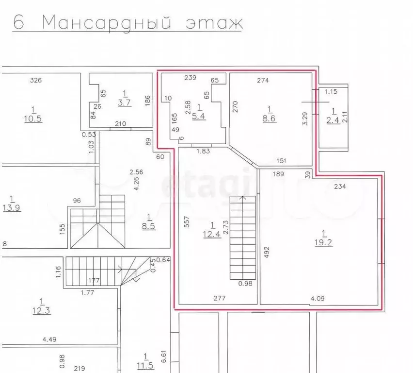 3-к. квартира, 93,1 м, 6/6 эт. - Фото 0