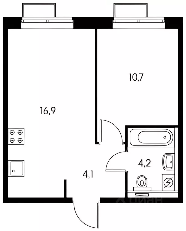 1-к кв. Московская область, Люберцы ул. Весенняя, 6 (35.5 м) - Фото 2
