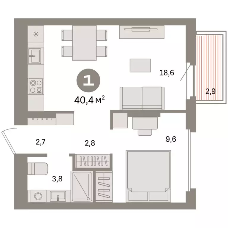 1-комнатная квартира: Екатеринбург, жилой район Сортировочный, ... - Фото 1