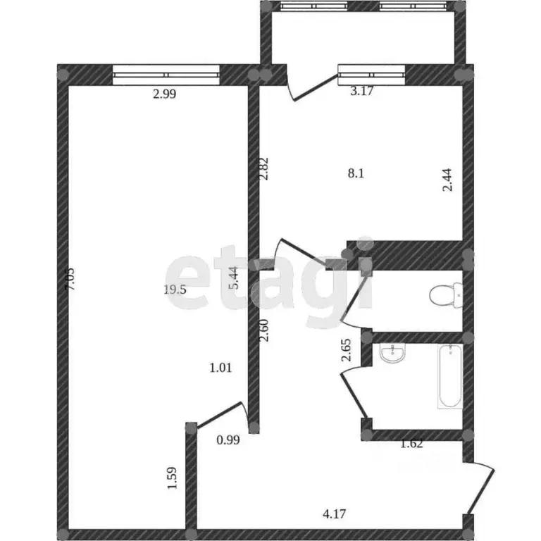 1-к кв. Белгородская область, Шебекино ул. Шумилова, 10 (39.5 м) - Фото 2