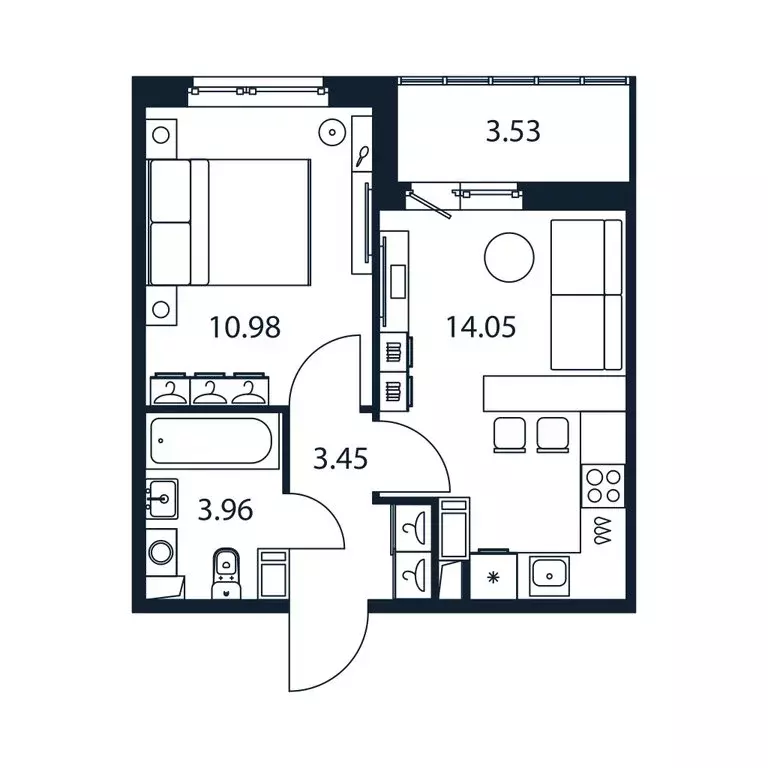 1-комнатная квартира: Мурино, Романовская улица, 9 (31.9 м) - Фото 1