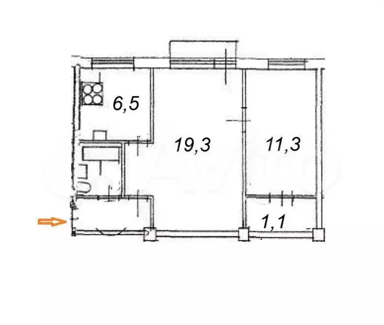 2-к. квартира, 45,7 м, 5/5 эт. - Фото 0