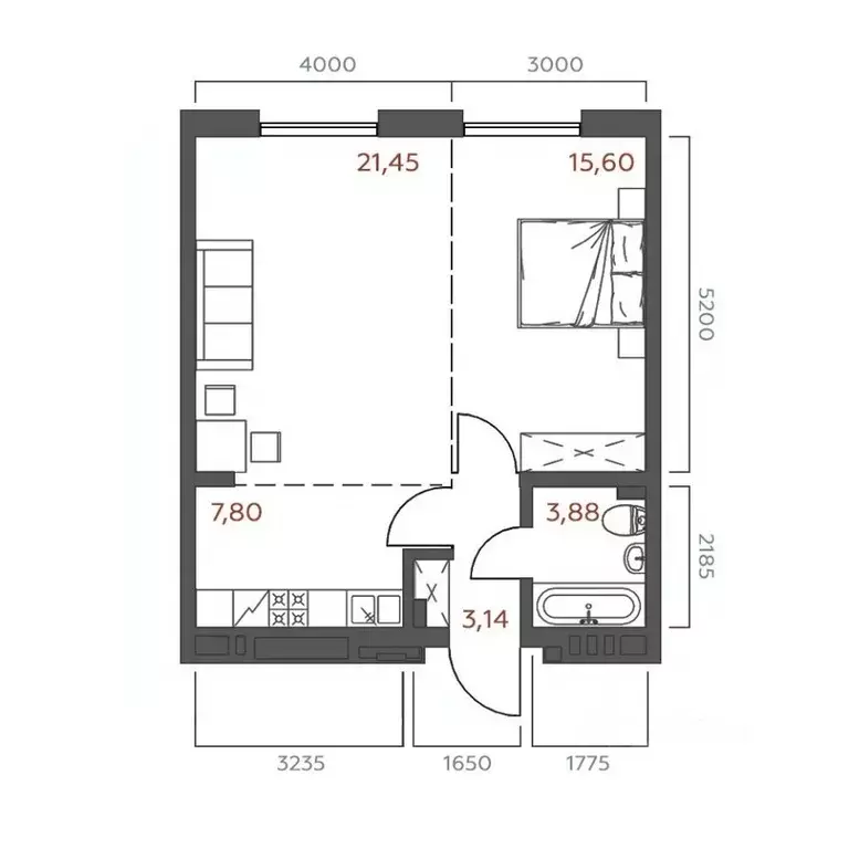 1-к кв. Иркутская область, Иркутск Дальневосточная ул., 46А (51.87 м) - Фото 0