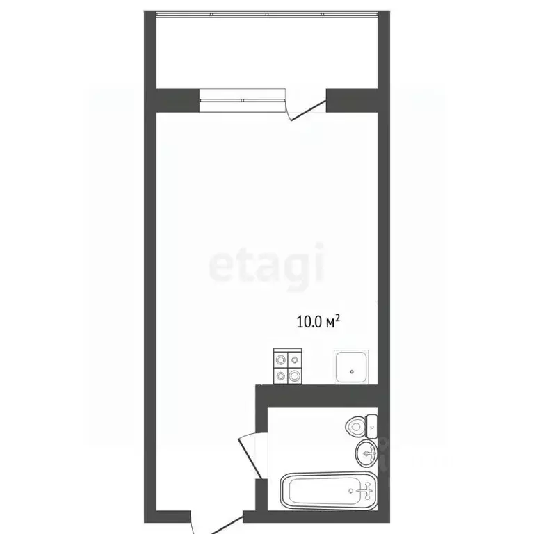 Студия Тюменская область, Тюмень ул. Тимофея Чаркова, 28 (20.6 м) - Фото 2
