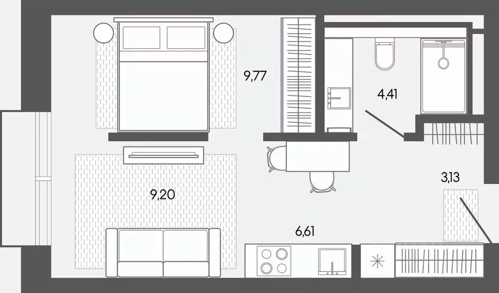 1-к кв. Алтай, Майминский район, пос. Карлушка  (33.12 м) - Фото 1