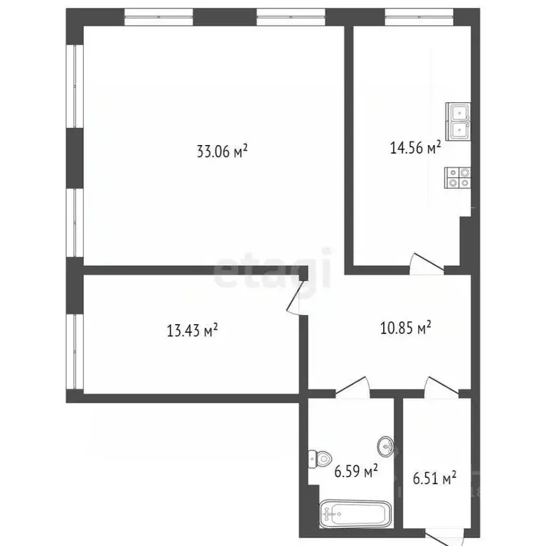 2-к кв. Ростовская область, Ростов-на-Дону Береговая ул., 55А (87.6 м) - Фото 2