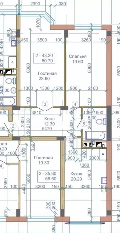 2-к. квартира, 80,7 м, 8/9 эт. - Фото 1