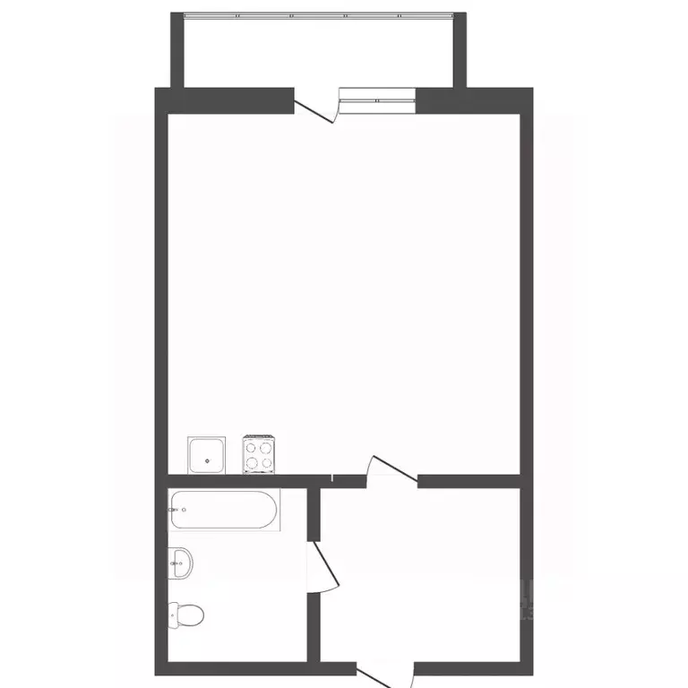 Студия Тюменская область, Тюмень Харьковская ул., 85а (26.0 м) - Фото 2