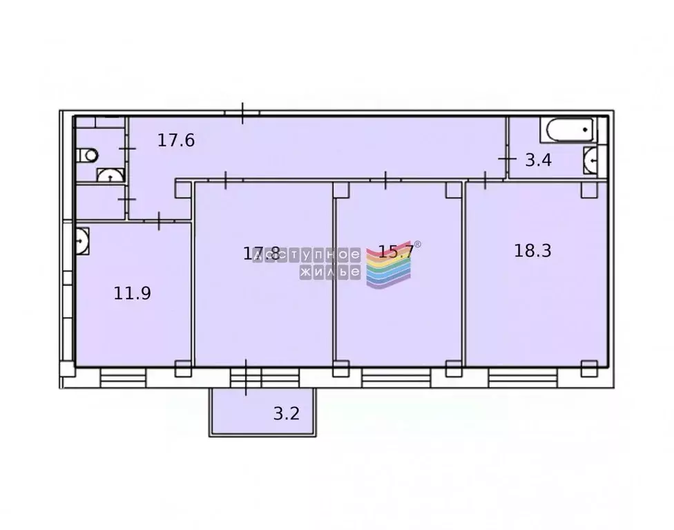 3-к кв. Красноярский край, Красноярск Северное ш., 48А (87.8 м) - Фото 1