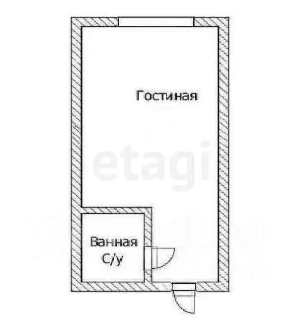 Студия Приморский край, Владивосток ул. Крыгина, 78 (12.8 м) - Фото 1