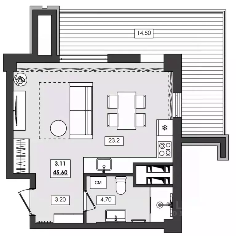 1-к кв. Крым, Алушта ул. Сергеева-Ценского, 4В (45.6 м) - Фото 1