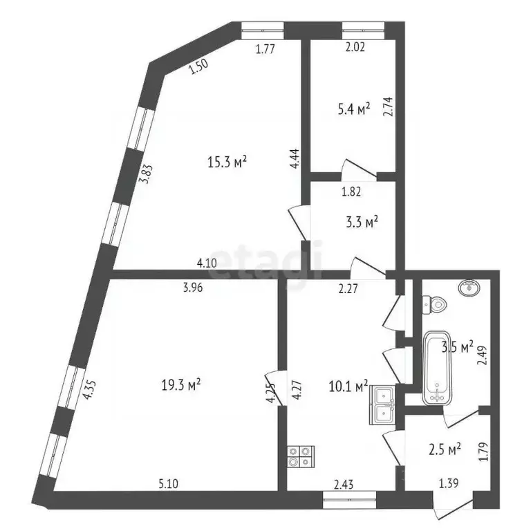 3-к кв. Костромская область, Кострома Советская ул., 12 (60.2 м) - Фото 1