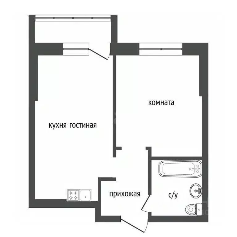 2-к кв. Башкортостан, Уфа ул. Бородинская, 20 (30.72 м) - Фото 2