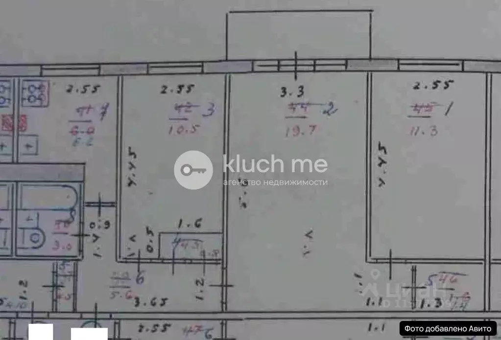 3-к кв. Татарстан, Казань ул. Курчатова, 11 (58.5 м) - Фото 2