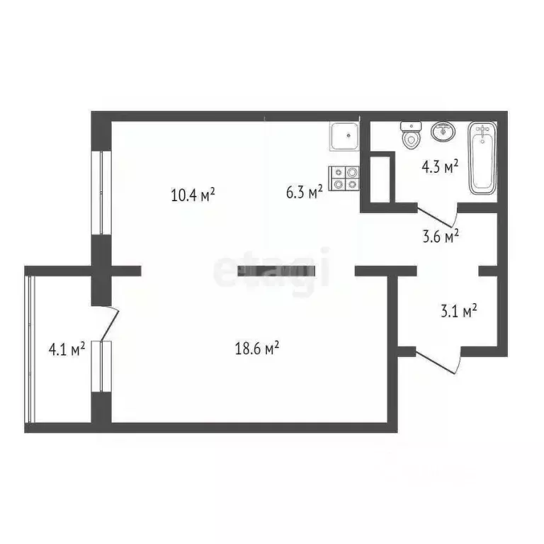 1-к кв. Новосибирская область, Новосибирск Игарская ул., 6 (50.2 м) - Фото 0