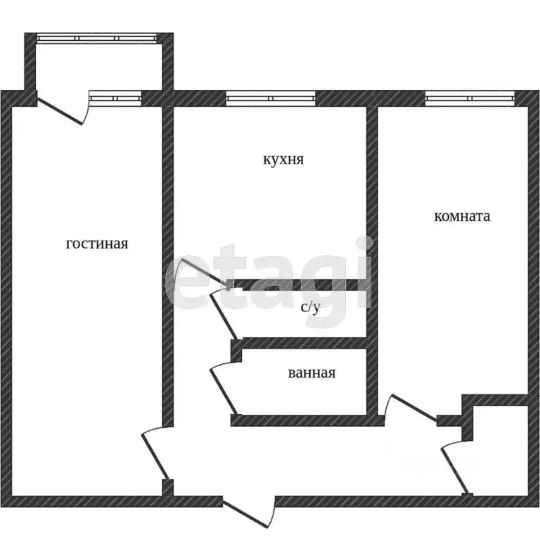2-к кв. Тюменская область, Тобольск 4-й мкр, 1 (47.0 м) - Фото 1