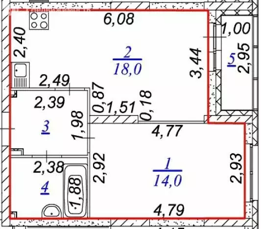 1-комнатная квартира: Екатеринбург, улица Крауля, 170 (41 м) - Фото 1