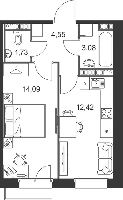 1-комнатная квартира: Ленинградская область, Гатчинский муниципальный ... - Фото 2