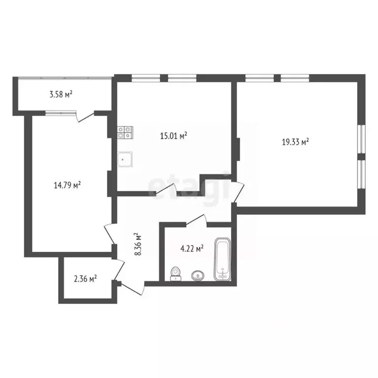 2-к кв. Воронежская область, Воронеж ул. Гаршина, 25к4 (65.86 м) - Фото 1