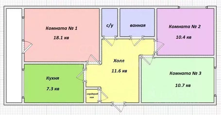 3-к кв. Московская область, Люберцы Московская ул., 12 (62.0 м) - Фото 1